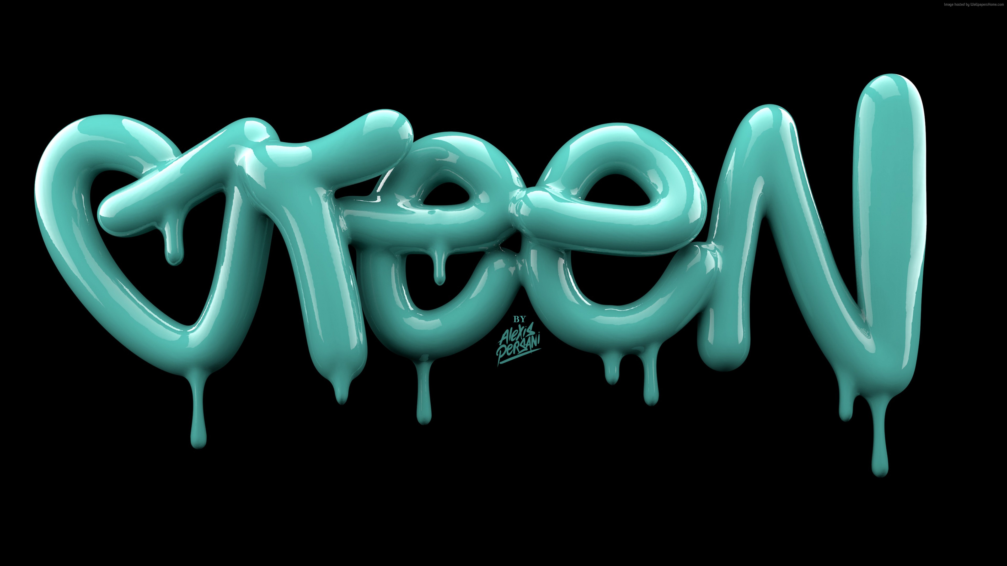 Wallpaper typography, abstract, 3D, green, 4k, Abstract 7432617389 - Wallpaper typography, abstract, 3D, green, 4k, Abstract - Typography, green, abstract, 4k, 3D